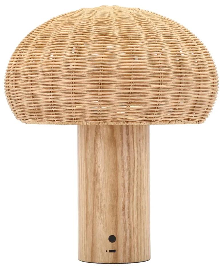 Lampada da tavolo a LED in colore naturale con paralume in rattan (altezza 32 cm) - Villa Collection