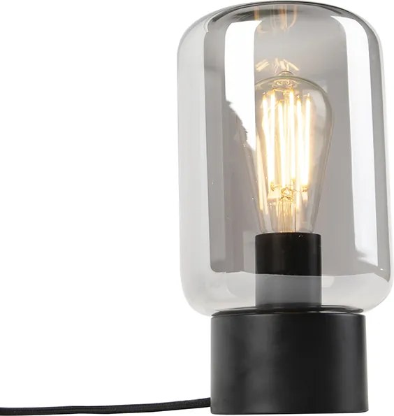 Lampada da tavolo di design nera con vetro fumé - Bliss Cute