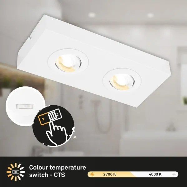 Briloner 3996026 - Faretto LED CTS 2xLED/4W/230V 2700/4000K bianco