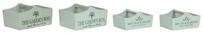 Scatole per conservare Home ESPRIT The Garden Box Verde Legno di abete 35 x 22 x 18 cm 4 Pezzi