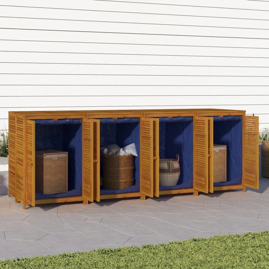 Contenitore da giardino 280x87x104 cm legno massello di acacia