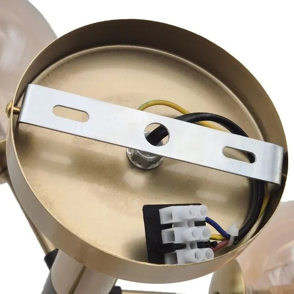 Lampadario a sospensione con supporto rigido ROLLO 5xE14/5W/230V oro/fumé beige