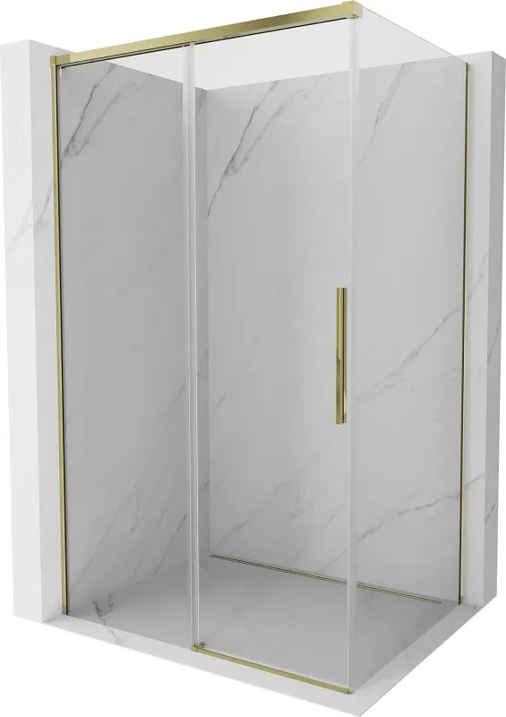 Mexen Rox cabina doccia scorrevole 150 x 90 cm, trasparente, dorata - 8C2-150-090-50-00