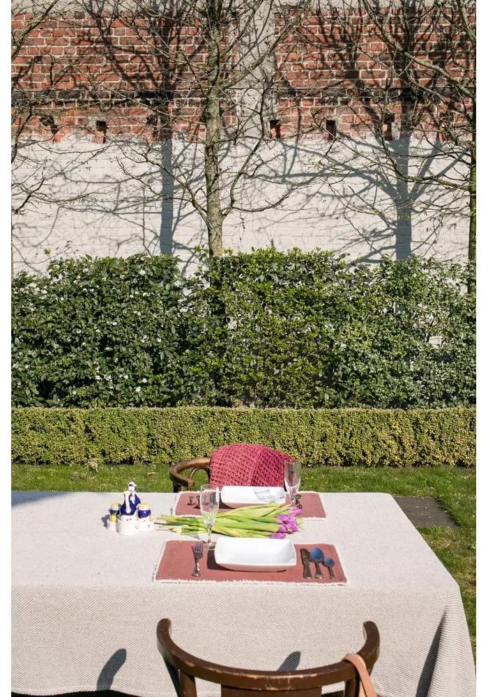Tovaglia di cotone beige e rosa, 250 x 150 cm - Tiseco Home Studio