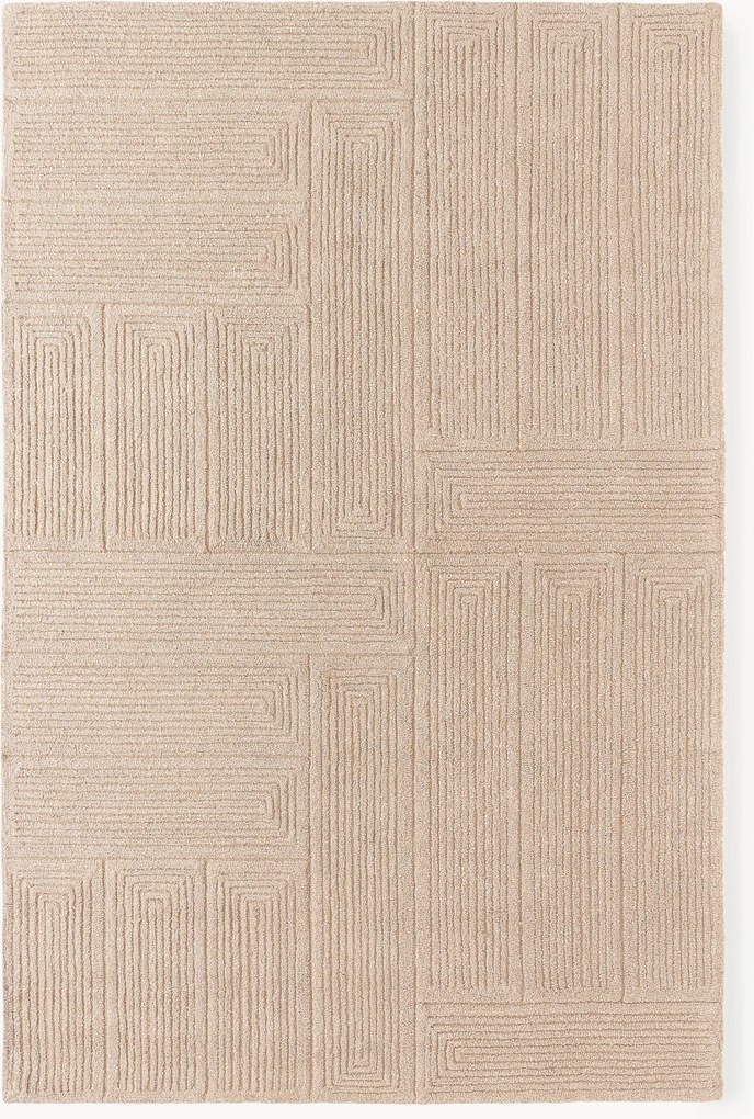 Tappeto in lana fatto a mano con motivo geometrico Alexia