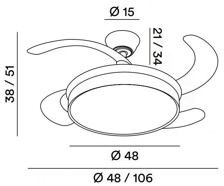 Ventilatore con struttura in metallo. Colore bianco opaco (ULTIMI DISPONIBILI - N°2)