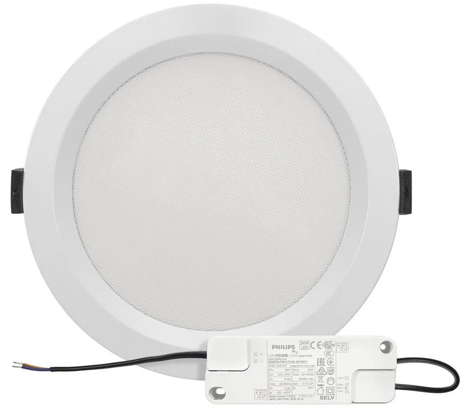 Faro LED da Incasso 32W Foro Ø175mm con driver Philips CRI92 UGR19 Colore Bianco Naturale 4.000K
