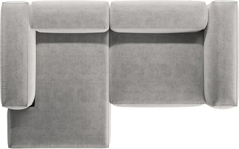 Divano angolare grigio chiaro (con penisola a sinistra/con chaise lounge) Bergamo – Cosmopolitan Design