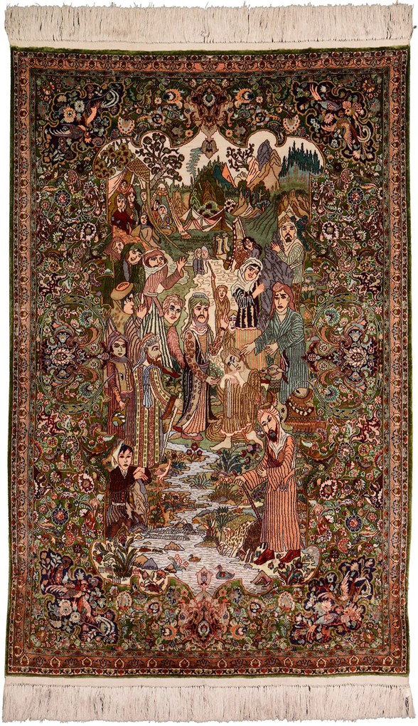 Hereke Tappeto 90x60 Marrone (Cina) Annodato A Mano
