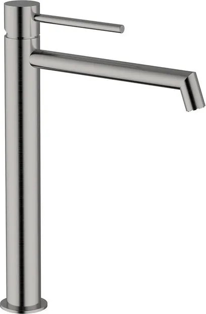 Rubinetto per lavabo getto aerato Stilo nichel spazzolato satinato H 35 cm