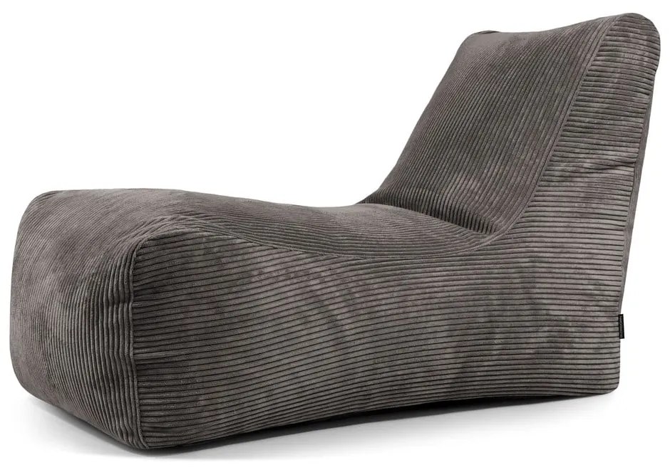 Puof a sacco grigio scuro con rivestimento in velluto a coste Lounge – SLOWDOWN