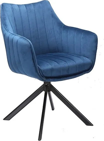 Sedia Azalia in velluto blu navy Blu86