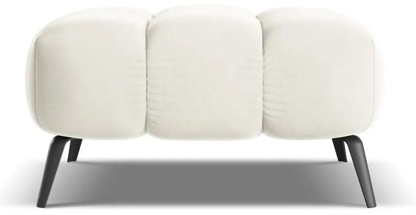 Poggiapiedi bianco con rivestimento in velluto Nalu – Makamii