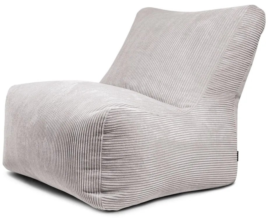 Puof a sacco grigio chiaro con rivestimento in velluto a coste Seat 100 Lounge – SLOWDOWN