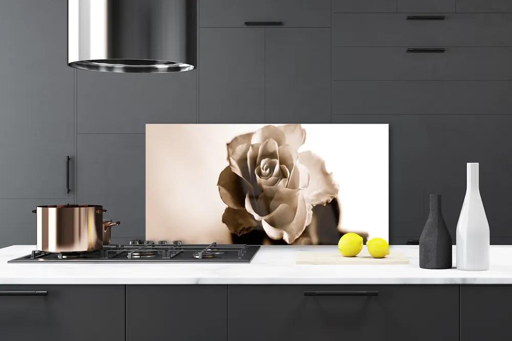 Rivestimento parete cucina Pianta di fiori di rosa 100x50 cm