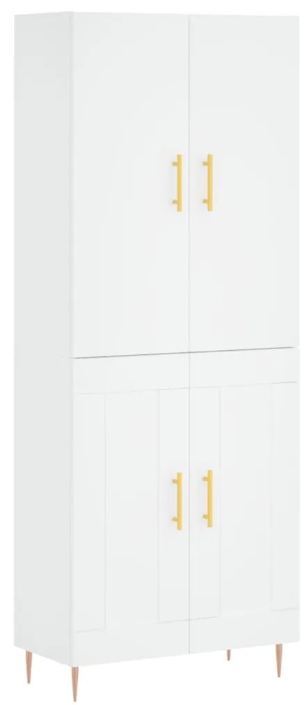 Credenza Bianca 69,5x34x180 cm in Legno Multistrato