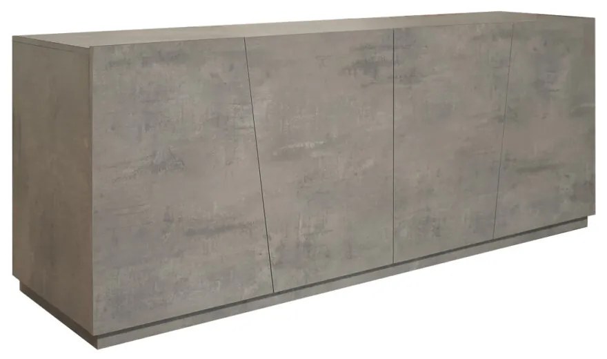 Credenza GORGONA in legno, finitura in grigio cemento, 180&#215;50 cm