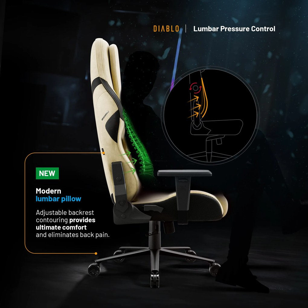 Sedia Da Gaming Diablo X.One Prime Broken Gold Normal Size