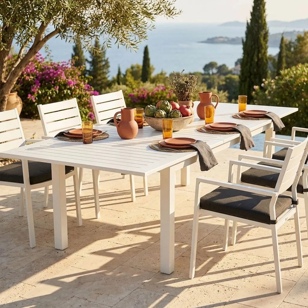 ARGENTUM - tavolo da giardino allungabile in alluminio da 220