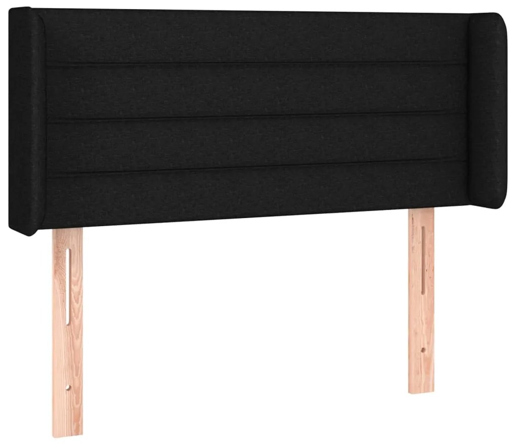 Testiera a led nera 93x16x78/88 cm in tessuto
