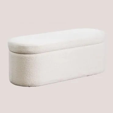 Panca Con Contenitore In Ciniglia Sereyco Ciniglia Blanc - Sklum