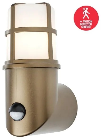 Redo 90199 - Lampada da esterno con sensore TRITON 1xE27/28W/230V IP54 ottone