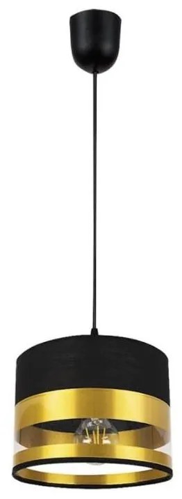 Lampadario su filo MILO 1xE27/60W/230V dorato/nero