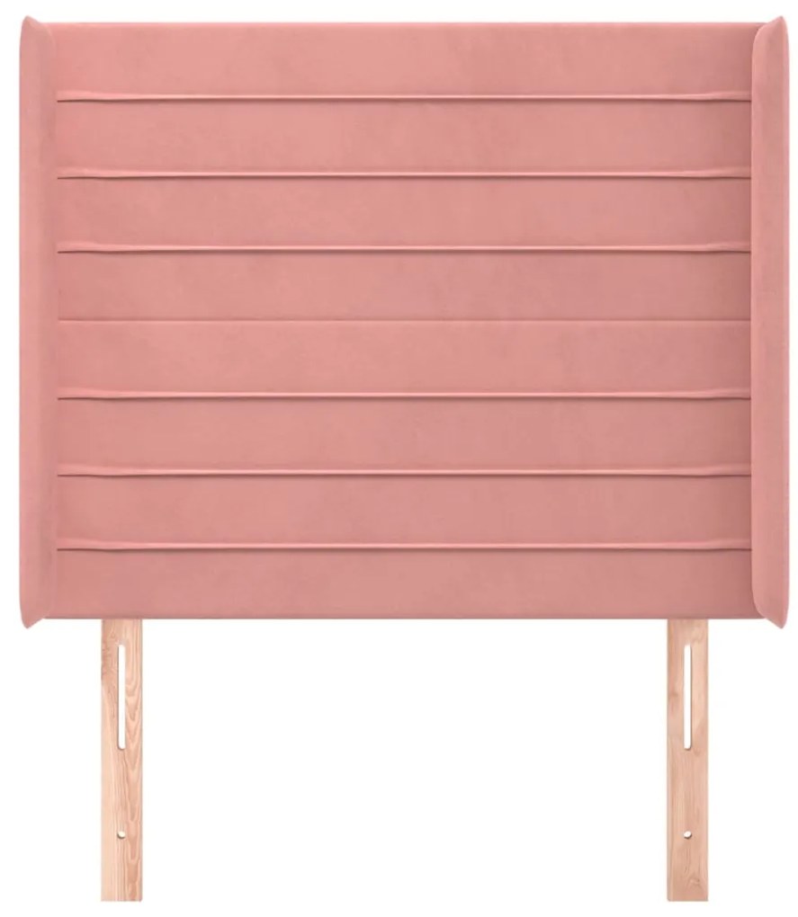 Testiera ad orecchio nera 93x16x118/128 cm in velluto