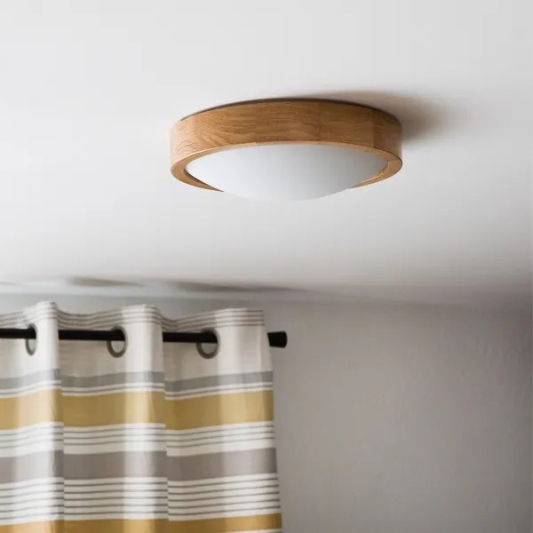 Brilagi-LED RGBW dimmerabile plafoniera CARVALHO SLIM 1xE27/9W/230V Wi-Fi rovere Ø 27 cm