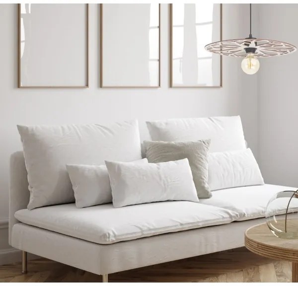 Lampadario a sospensione con filo FALCO 1xE27/60W/230V diametro 40 cm beige