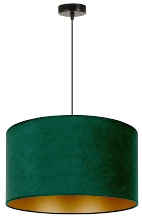 Duolla - Lampadario a sospensione con filo ROLLER 1xE27/15W/230V diametro 40 cm verde scuro/oro