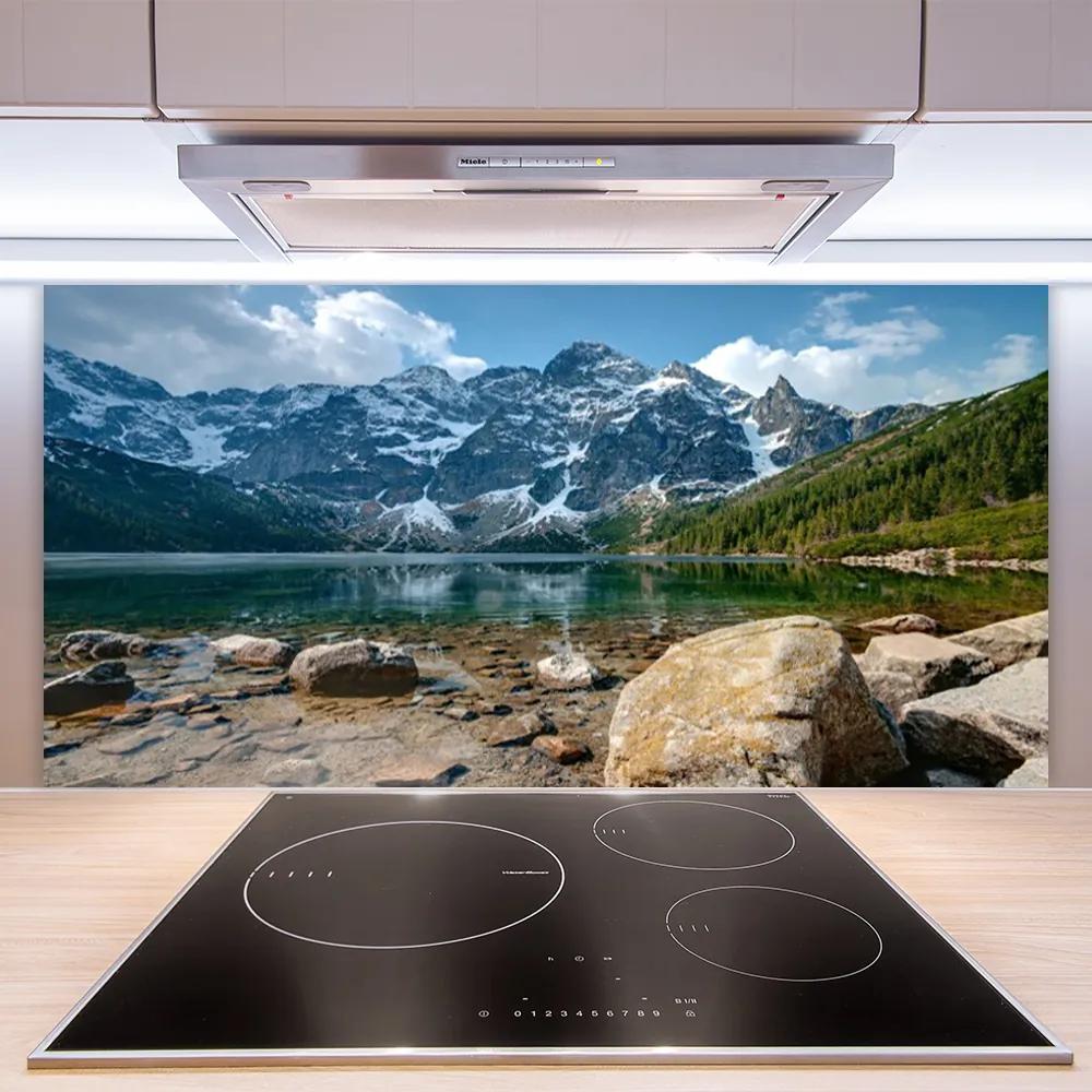 Pannello cucina paraschizzi Paesaggio del lago di montagna 100x50 cm