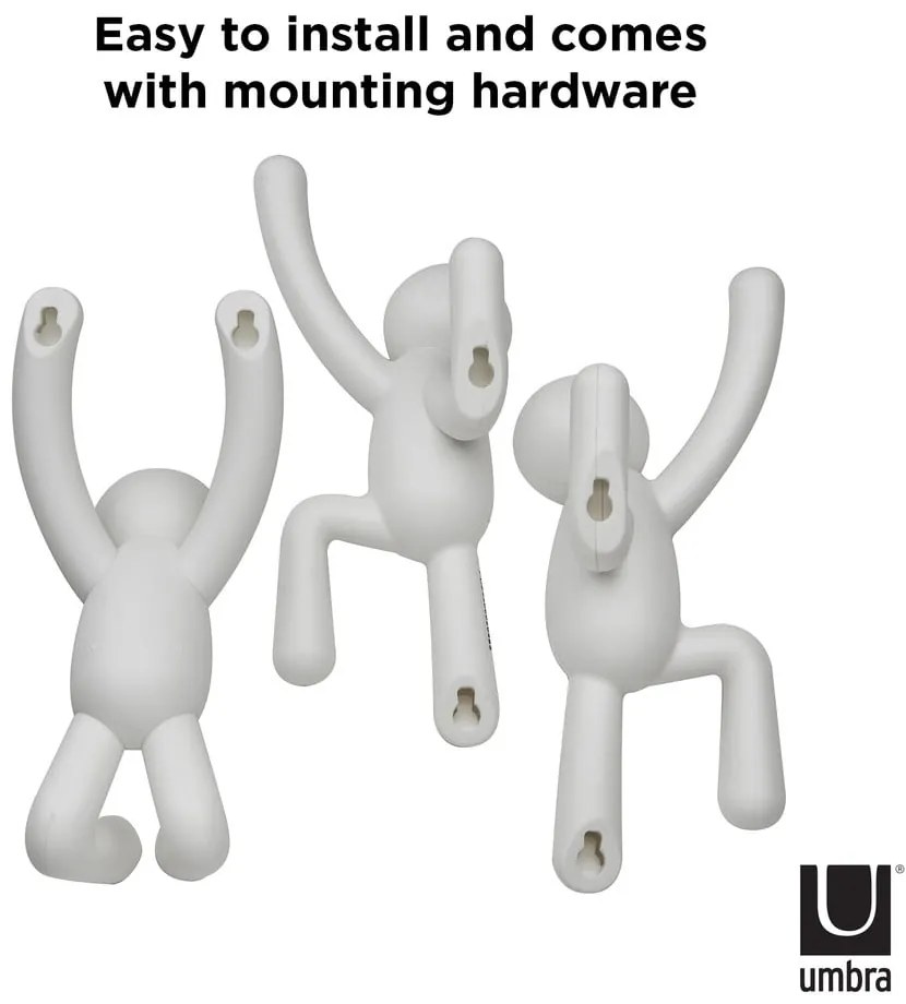 Ganci in plastica da parete in set da 3 Buddy - Umbra
