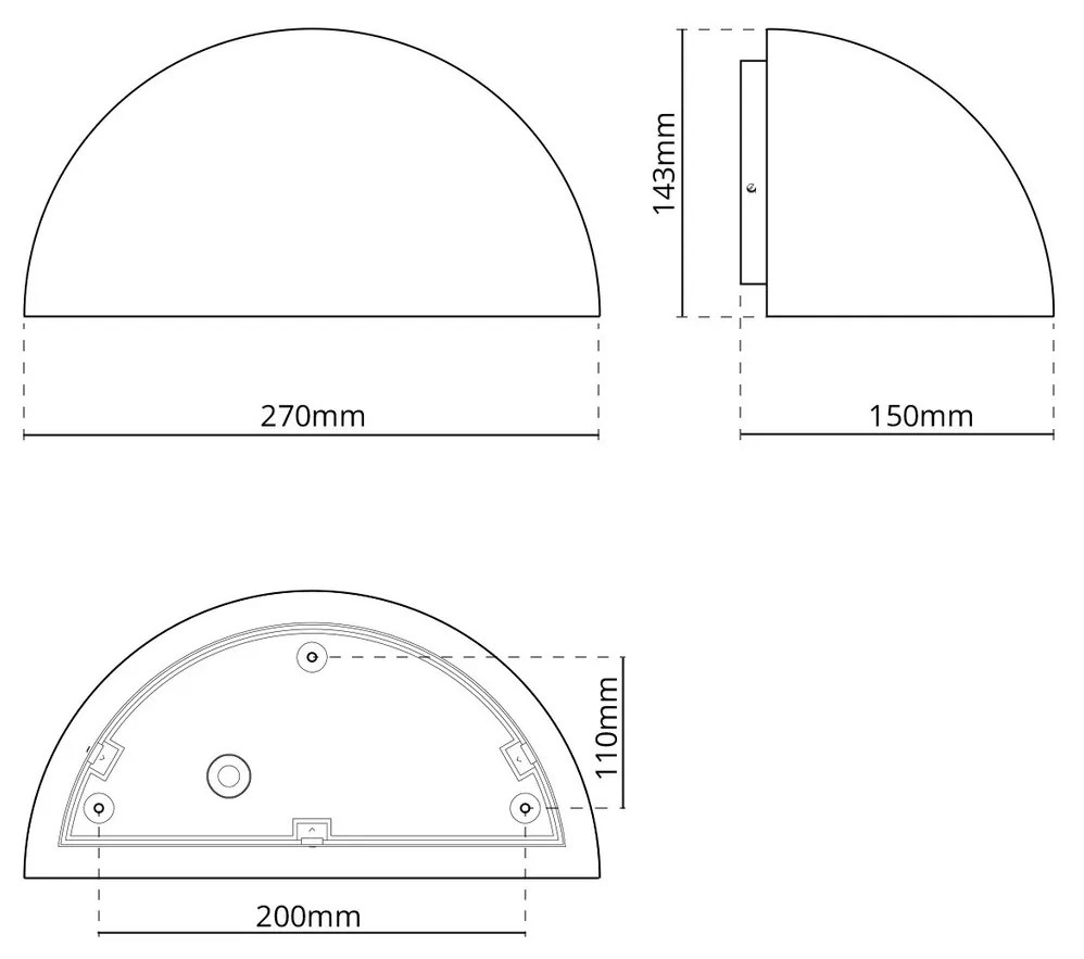 Applique Curva Monodirezionale con base E27 IP54 Corten - Serie BRINA