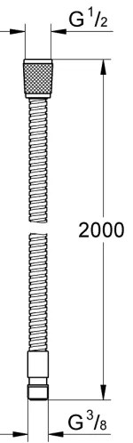 GROHE 22116000 - Tubo doccia VITALIOFLEX 2000 mm, cromato lucido
