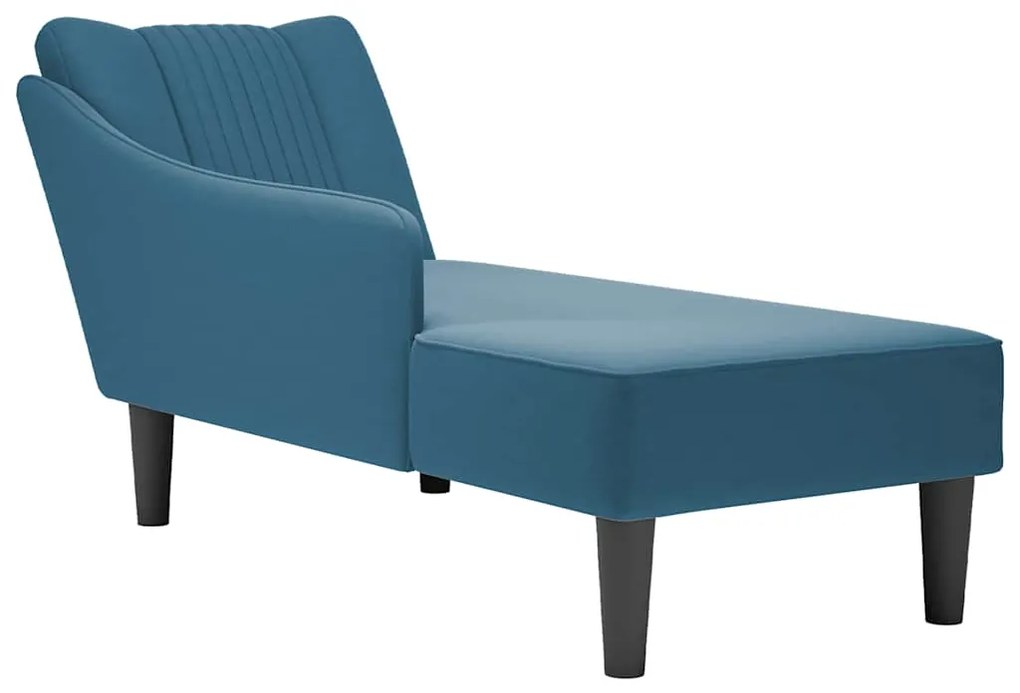 Sdraio Con Bracciolo Destro İn Velluto Blu /