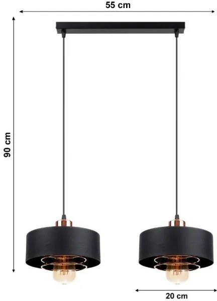 Lampadario a sospensione con filo VEST 2xE27/60W/230V