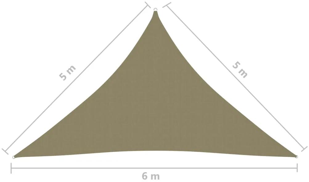 Parasole a Vela Oxford Triangolare 5x5x6 m Beige