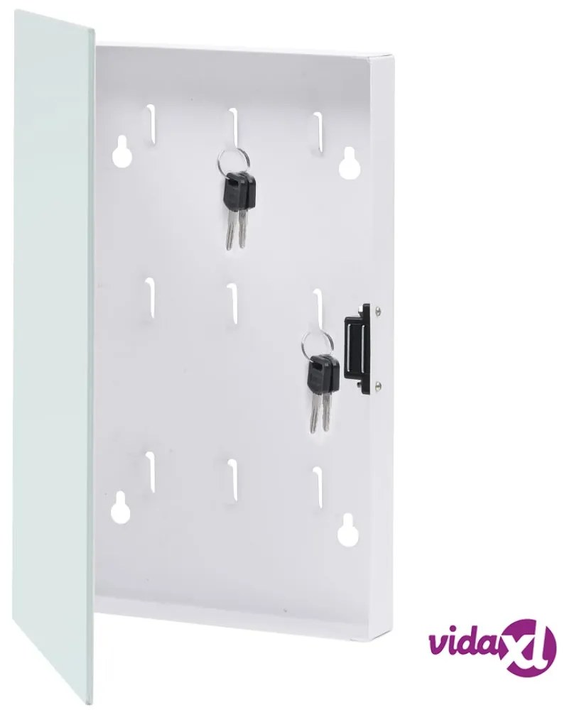 vidaXL Cassetta Portachiavi con Lavagna Magnetica Bianca 30x20x5,5 cm