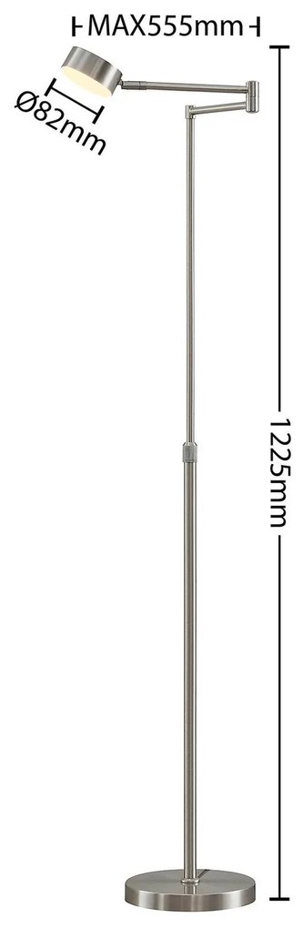 Lindby Kaylou piantana LED, regolabile, nichel