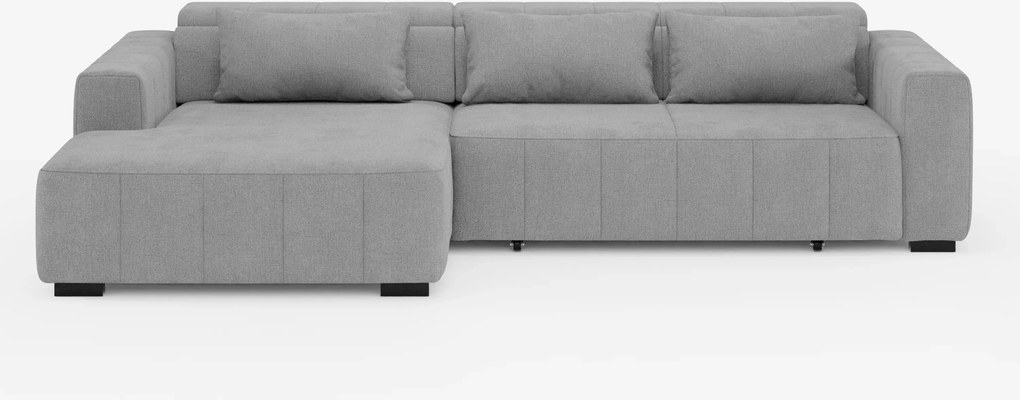 Doric Divano angolare con penisola e sedute allungabili con relax elettrico - poggiatesta reclinabili in tessuto smacchiabile T23