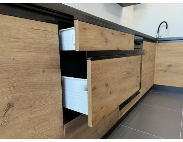 Cucina componibile MARINA 240 cm, rovere craft