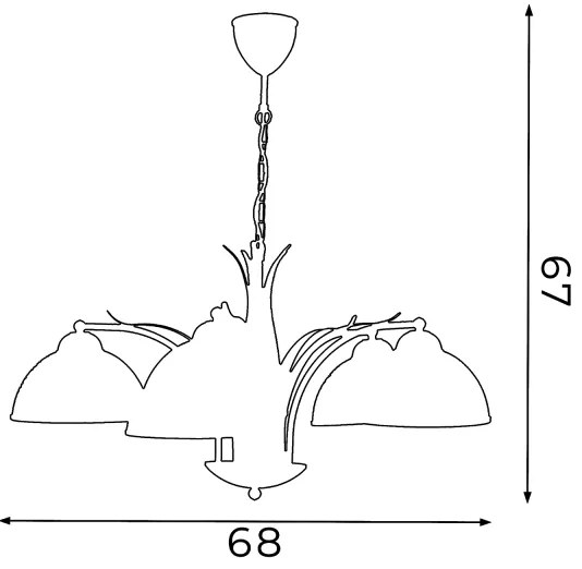 Lampadario a sospensione con catena KORFU 5xE27/60W/230V