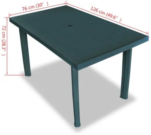 Tavolo da Giardino Verde 126x76x72 cm in Plastica