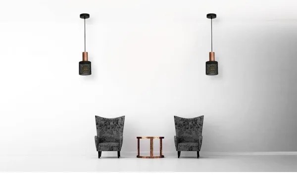 Lampadario a sospensione con filo ARES BLACK 1xE27/60W/230V