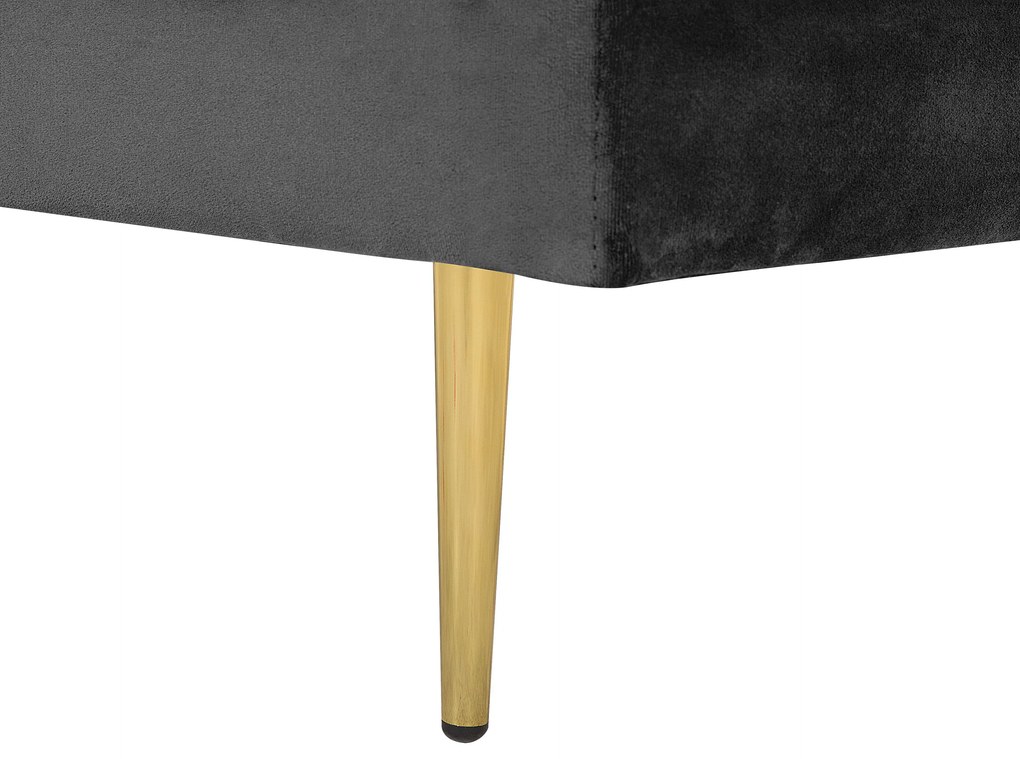 Chaise longue velluto nero destra MIRAMAS Beliani