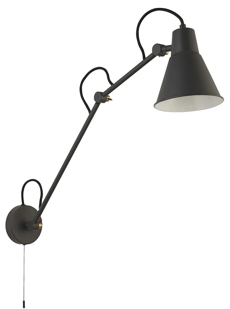 Applique Moderna Swinf Arm Acciaio Grigio Oro 1 Luce E27