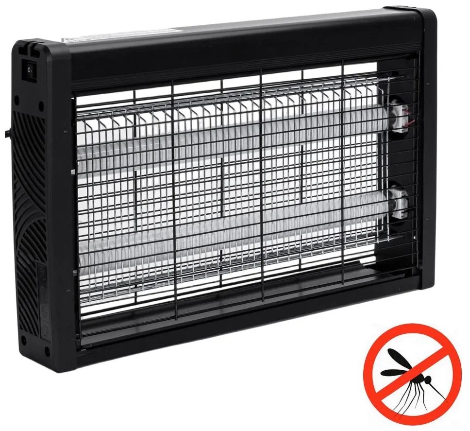 Brilagi - Trappola elettrica per insetti 2xUV/10W/230V 60 m2 nera