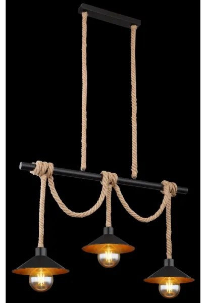 Globo 15690-3H - Lampadario a sospensione su cavo DIANA 3xE27/60W/230V nero