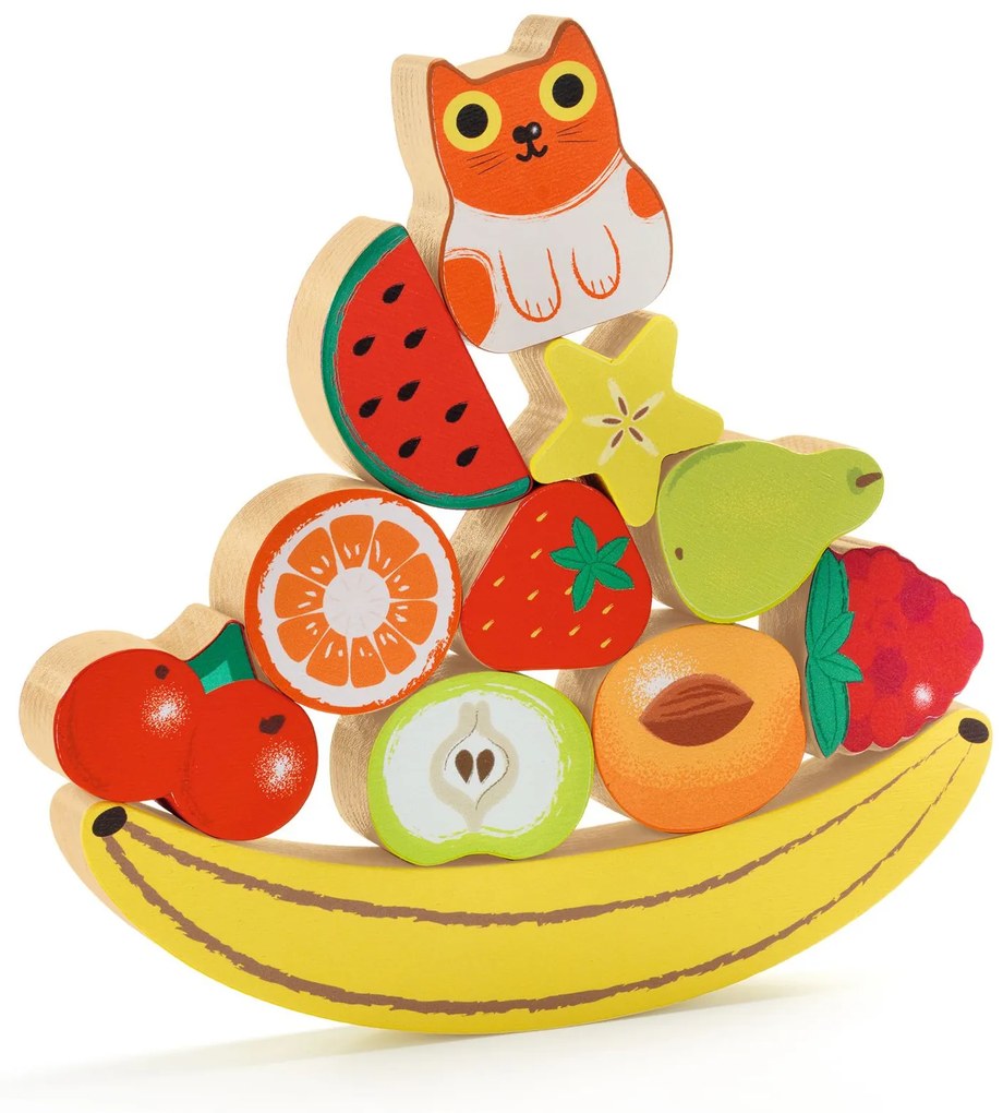 Puzzle in legno da assemblare e gioco di equilibrio - Frutti